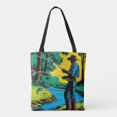 Cowboy Visser op Rivieroever Tote Bag (Achterkant)