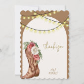 Cowboy vrijgezellenfeest bedankkaart save the date (Voorkant)