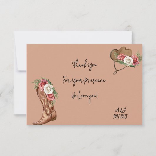 Cowboy vrijgezellenfeest dank je wel bedankkaart (Voorkant)