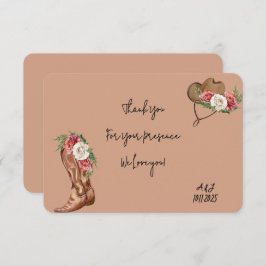 Cowboy vrijgezellenfeest dank je wel bedankkaart