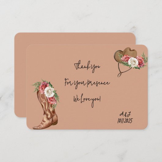 Cowboy vrijgezellenfeest dank je wel bedankkaart (Voorkant / Achterkant)