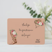 Cowboy vrijgezellenfeest dank je wel bedankkaart (Staand voorkant)