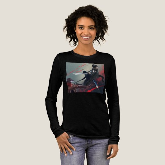 Cowboy vs. Female Ninja Tri-Blend Shirt (Voorkant)