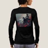 Cowboy vs. Female Ninja Tri-Blend Shirt (Achterkant)