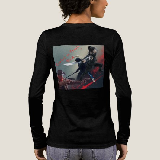Cowboy vs. Female Ninja Tri-Blend Shirt (Achterkant)