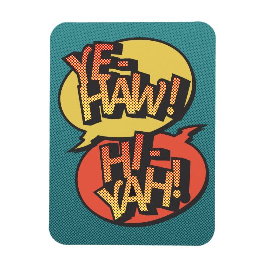 Cowboy vs ninja pop art - retro magneet (Verticaal)