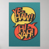 Cowboy vs ninja pop art retro poster (Voorkant)