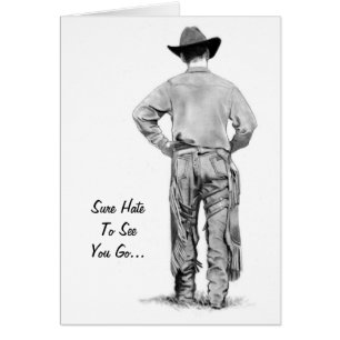 Cowboy Walking: Pencil Realism Art: Verlaten