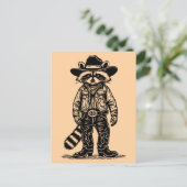 cowboy wasbeer feestdagenkaart (Staand voorkant)