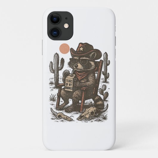Cowboy Wasbeer Grappige Western Case-Mate iPhone Case (Achterkant)