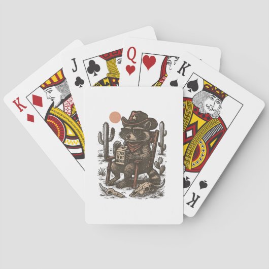 Cowboy Wasbeer Grappige Western Pokerkaarten (Achterkant)