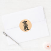 cowboy wasbeer ronde sticker (Envelop)