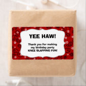 Cowboy Water Bottle Favor- pas het aan! -Rood Etiket (Insitu)