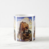 Cowboy Watering His Horse van NC Wyeth,  kunst Koffiemok (Center)