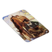 Cowboy Watering His Horse van NC Wyeth,  kunst Magneet (Rechterzijde)