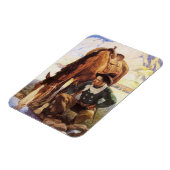 Cowboy Watering His Horse van NC Wyeth,  kunst Magneet (Linkerzijde)