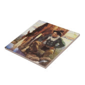 Cowboy Watering His Horse van NC Wyeth,  kunst Tegeltje (Zijkant)