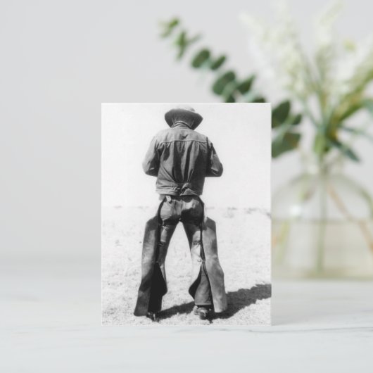 Cowboy Wearing Chaps  Briefkaart (Staand voorkant)