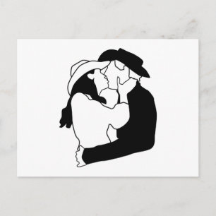 Cowboy Wedding Kiss Briefkaart