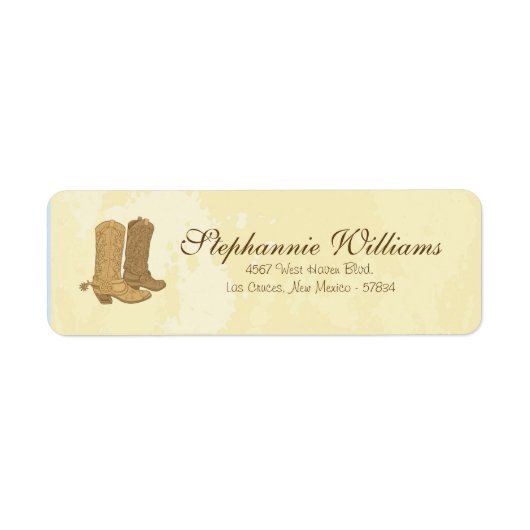 Cowboy Wedding Return Address Label (Voorkant)