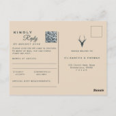 Cowboy Wedding  Westerne QR-code RSVP Briefkaart (Achterkant)