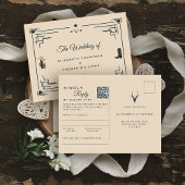 Cowboy Wedding  Westerne QR-code RSVP Briefkaart
