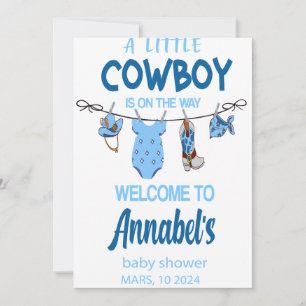 Cowboy Welkom Baby shower teken, Wild West Baby Save The Date