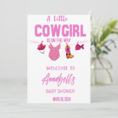 Cowboy Welkom Baby shower teken, Wild West Baby Save The Date (Staand voorkant)