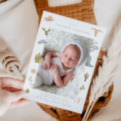 Cowboy Western Baby Foto Geboorte Aankondiging