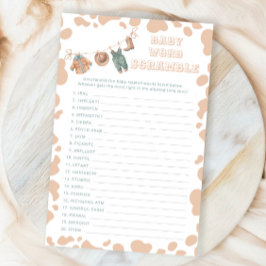 Cowboy Western Baby shower Baby Word Scramble Game