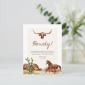 Cowboy Western Baby shower Bedankkaart (Staand voorkant)