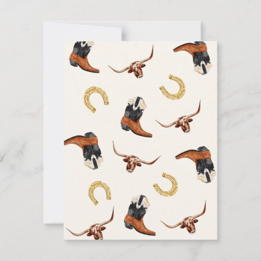 Cowboy Western Baby shower Bedankkaart (Achterkant)