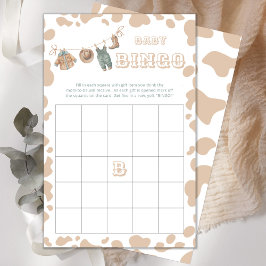 Cowboy Western Baby shower Bingo Game Kaart