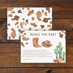 Cowboy Western Baby shower Boeken voor baby Informatiekaartje