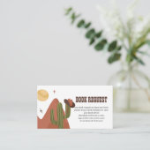 Cowboy Western Baby shower Book Request Enclosure Informatiekaartje (Staand voorkant)
