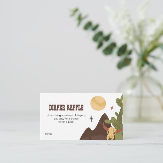 Cowboy Western Baby shower Diaper Raffle Informatiekaartje (Staand voorkant)