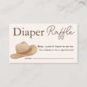 Cowboy Western Baby shower Diaper Raffle Informatiekaartje (Voorkant)