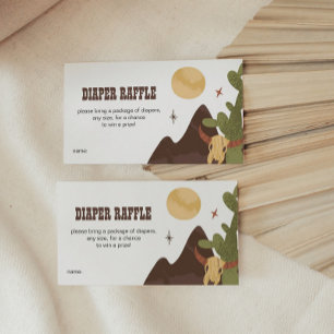 Cowboy Western Baby shower Diaper Raffle Informatiekaartje
