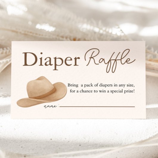 Cowboy Western Baby shower Diaper Raffle Informatiekaartje