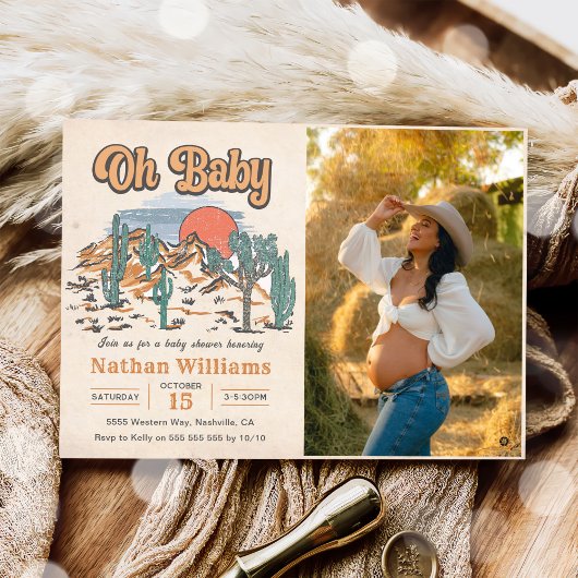 Cowboy Western Baby shower Foto Kaart