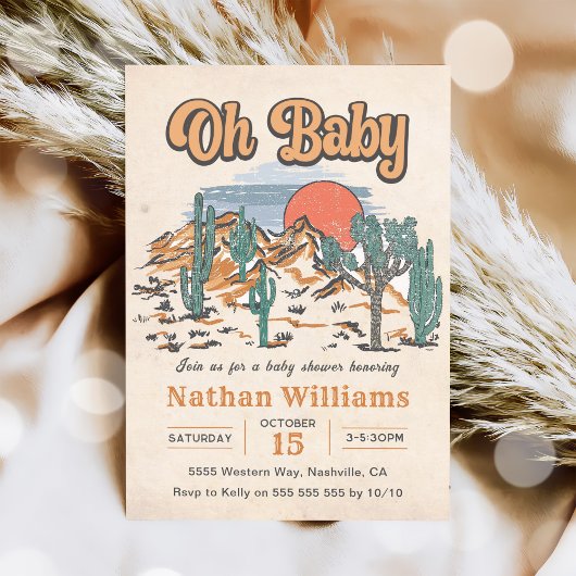 Cowboy Western Baby shower Kaart