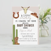 Cowboy Western Baby shower Kaart (Staand voorkant)