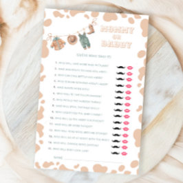 Cowboy Western Baby shower Mama of Daddy Game
