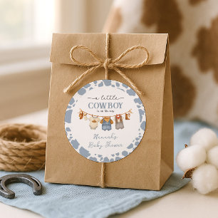 Cowboy Western Baby Shower Ronde Sticker