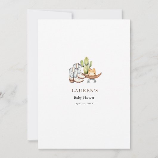 Cowboy Western Baby shower spel Kaart (Achterkant)