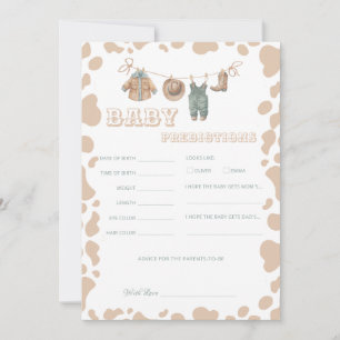 Cowboy Western Baby Shower Voorspellingen Plezieri Kaart
