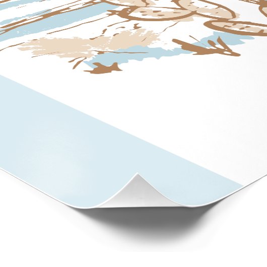 Cowboy Western Baby shower welkomstbord Perfect Poster (Hoek)