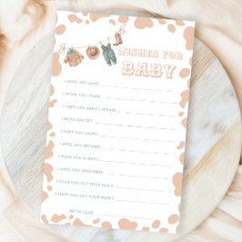 Cowboy Western Baby shower wenst voor Baby