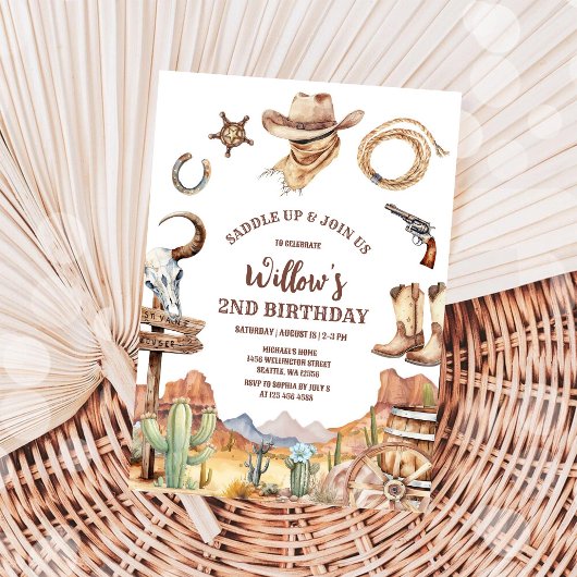 Cowboy Western Birthday Invitation Kaart