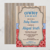 Cowboy western blauw rood bandana rustige baby sho kaart (Voorkant / Achterkant)